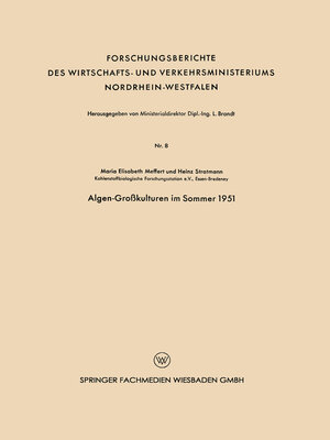 cover image of Algen-Großkulturen im Sommer 1951